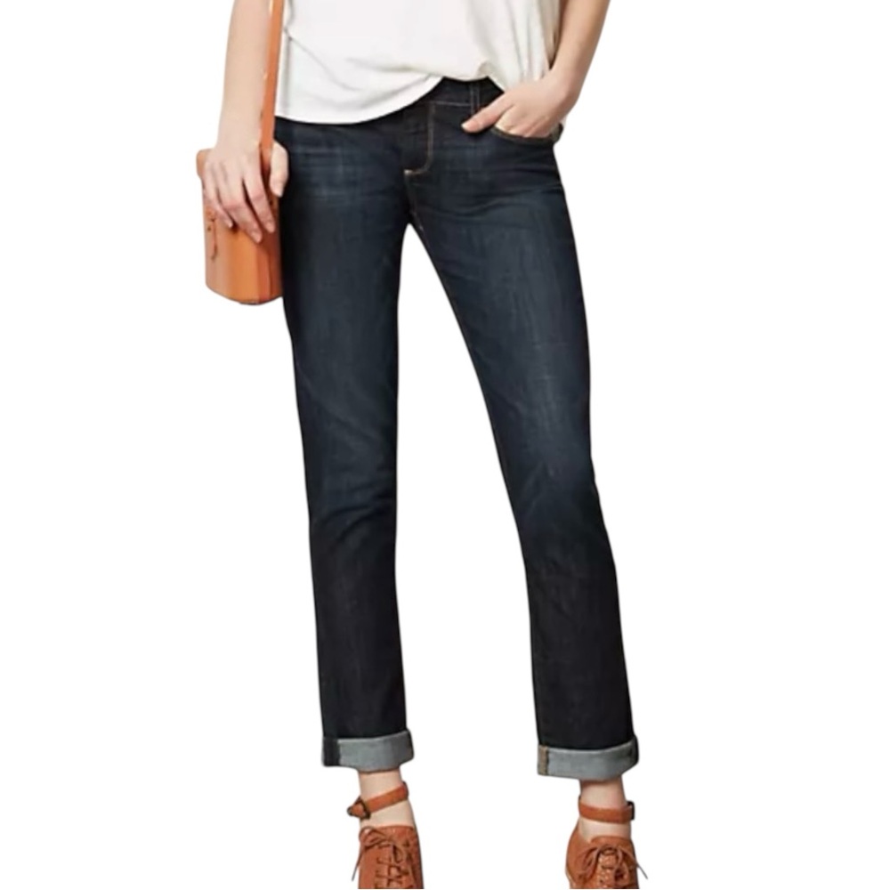 PAIGE Jimmy Jimmy Dark Indigo Skinny Low Rise Jeans 28